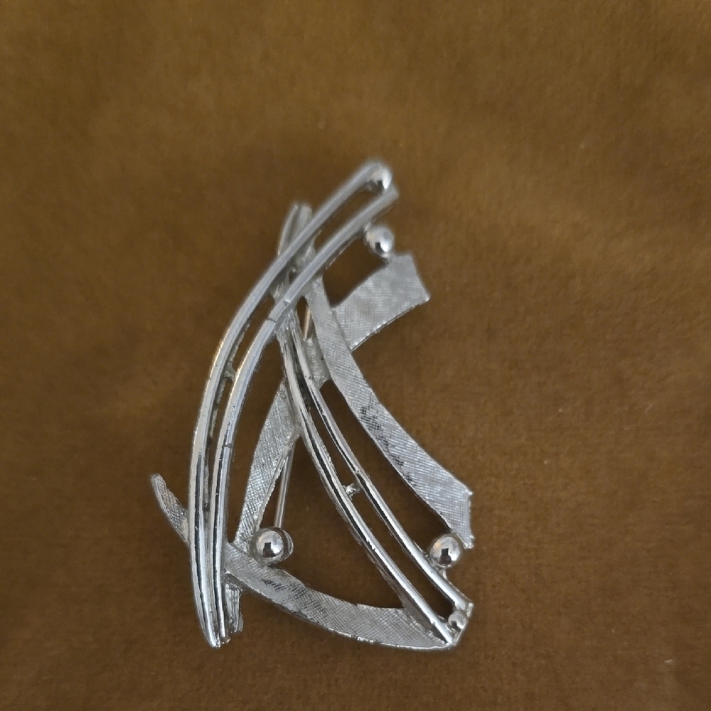 Modern Silver Abstract Brooch